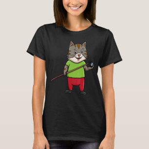 Cat Billiard Boll Snooker Bassäng Player Billiard T Shirt