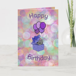 cat birthday card kort