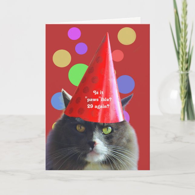 Cat Birthday Lusnyj 29 igen Grumpy Cat Kort (Framsida)