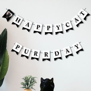 Cat Birthday Pet Photo Tass Party Bunting Flaggor