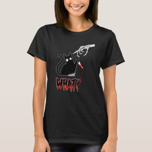 Cat Black Älskare Skeleton Hand Murderous Cat Knif T Shirt
