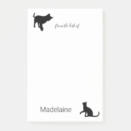 Cat Black White Personal Djurälskares Post-it Block
