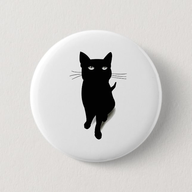 Cat Blackcat Black Cat Vector Kattdjur Pet Knapp (Framsida)