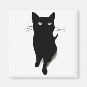 Cat Blackcat Black Cat Vector Kattdjur Pet Magnet