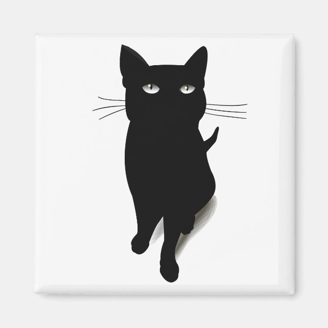 Cat Blackcat Black Cat Vector Kattdjur Pet Magnet (Framsidan)