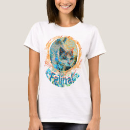 Cat Blue Öga Glöm mig - inte Kattdjur Art T-Shirt