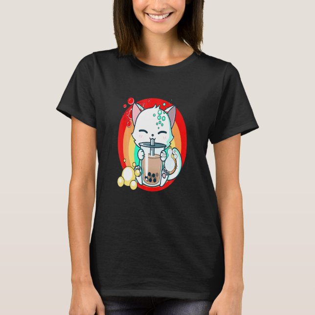 Cat Boba Bubble Ea T Shirt (Framsida)