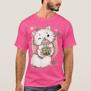 Cat Boba Tea Bubble Tea Anime Kawaii Japansk Neko T Shirt