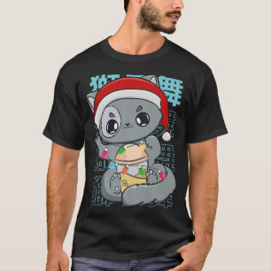 Cat Boba Tea Bubble Tea Anime Kawaii Kväll T Shirt