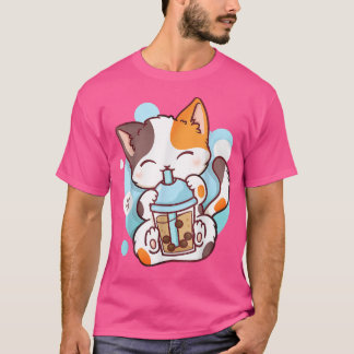 Cat Boba Tea Bubble Tea Anime Kawaii Neko589 T Shirt