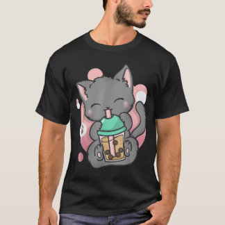 Cat Boba Tea Bubble Tea Anime Kawaii Neko_10 T Shirt