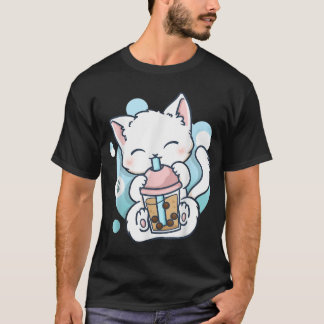 Cat Boba Tea Bubble Tea Anime Kawaii Neko_16 T Shirt