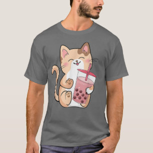 Cat Boba Tea Bubble Tea Anime Kawaii Neko 572 T Shirt