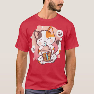 Cat Boba Tea Bubble Tea Anime Kawaii Neko 9 T Shirt