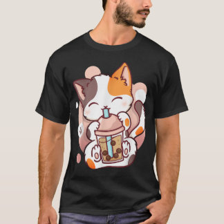 Cat Boba Tea Bubble Tea Anime Kawaii Neko_9 T Shirt