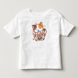 Cat Boba Tea Bubble Tea Anime Kawaii Neko for Girl T Shirt