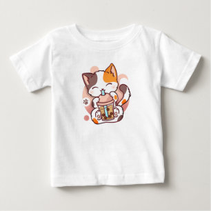 Cat Boba Tea Bubble Tea Anime Kawaii Neko for Girl T Shirt