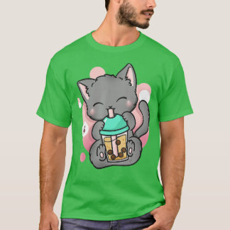 Cat Boba Tea Bubble Tea Anime Kawaii Neko Gift Gir T Shirt