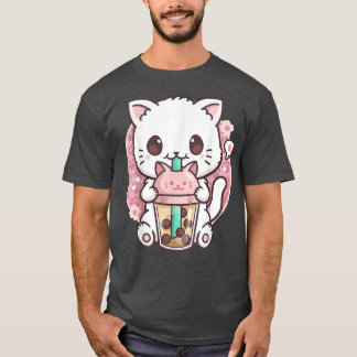 Cat Boba Tea Bubble Tea Anime Kawaii Neko Gift Gir T Shirt