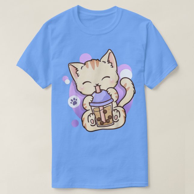Cat Boba Tea Bubble Tea Anime Kawaii Neko Gifts Gi T Shirt (Design framsida)