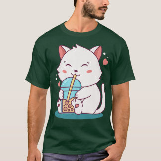 Cat Boba Tea Bubble Tea Anime Kawaii Neko Japanska T Shirt