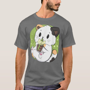 Cat Boba Tea Bubble Tea Anime Kawaii Neko Japanska T Shirt