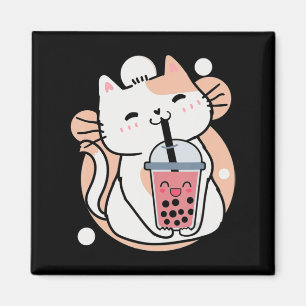 Cat Boba Tea Bubble Tea Anime Kawaii Neko Milktea Magnet