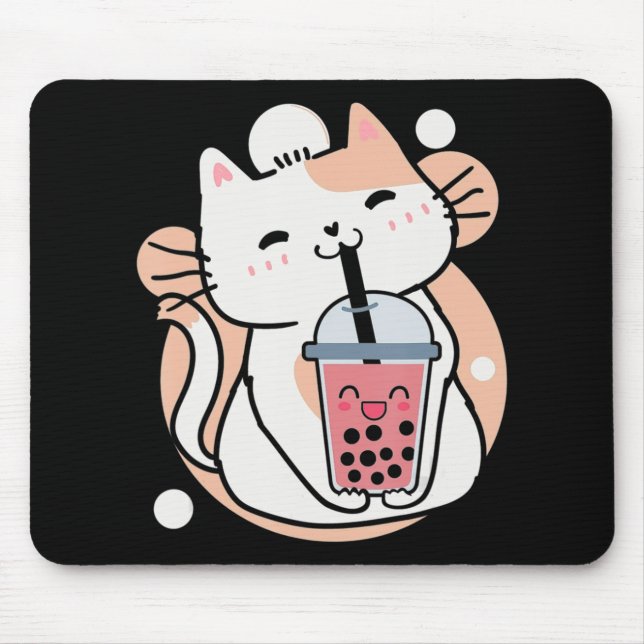 Cat Boba Tea Bubble Tea Anime Kawaii Neko Milktea Musmatta (Framsidan)