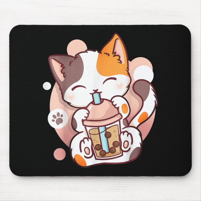 Cat Boba Tea Bubble Tea Anime Kawaii Neko Musmatta (Framsidan)