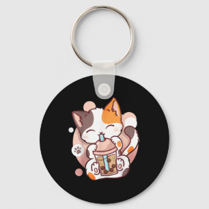 Cat Boba Tea Bubble Tea Anime Kawaii Neko Nyckelring