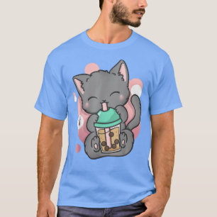 Cat Boba Tea Bubble Tea Anime Kawaii Neko T Shirt