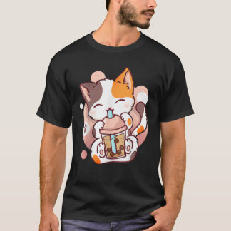 Cat Boba Tea Bubble Tea Anime Kawaii Neko T Shirt