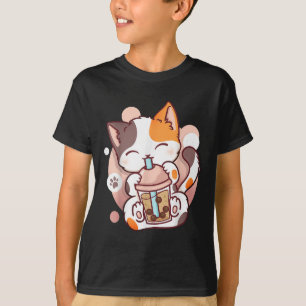 Cat Boba Tea Bubble Tea Anime Kawaii Neko T Shirt
