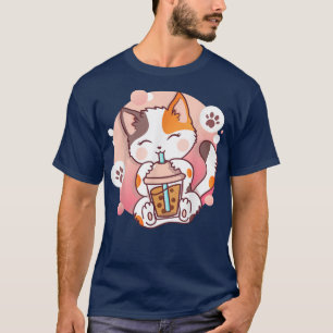 Cat Boba Tea Bubble Tea Anime Kawaii Neko T Shirt