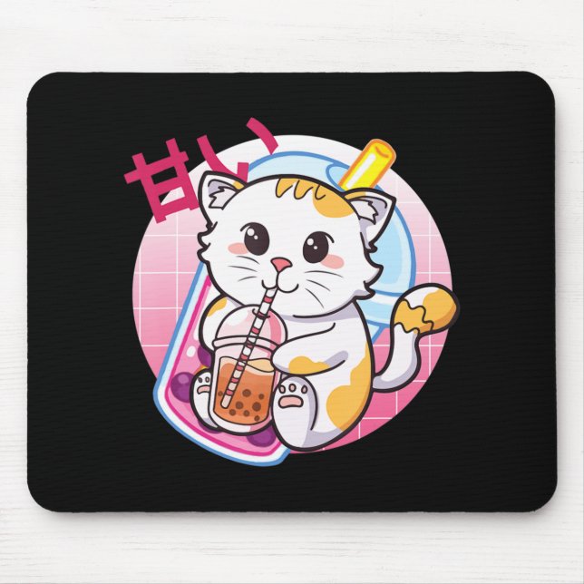 Cat Boba Tea Bubble Tea Cat Lover Anime Kawaii Nek Musmatta (Framsidan)