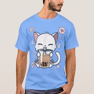 Cat Boba Tea Bubble Tea Japanska Anime Kawaii Neko T Shirt