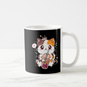 Cat Boba Tea Bubble Tea Kawaii Anime Japansk Neko Kaffemugg