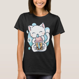 Cat Boba Tea Bubble Tea Kawaii Anime Japansk Neko T Shirt
