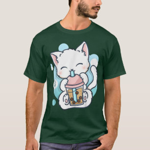 Cat Boba Tea Bubble Tea Kawaii Anime Japansk Neko T Shirt