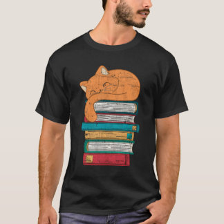 Cat Bok Reading T Shirt