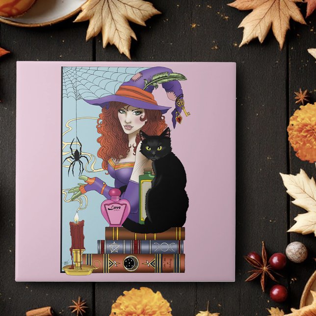 Cat Bokar Witch Posts Kakelplatta (Skapare uppladdad)