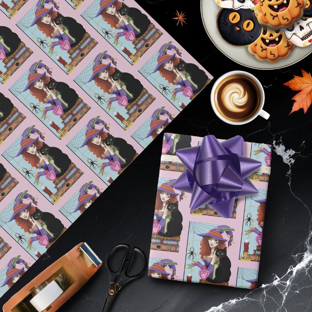 Cat Bokar Witch Posts Presentpapper (Skapare uppladdad)