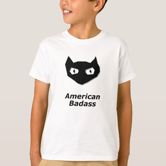 Cat Boo American Badass T Shirt (Framsida)
