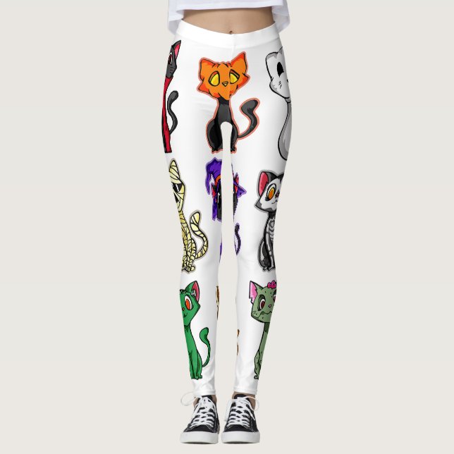 Cat Boo Halloween Leggings (Framsida)