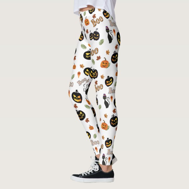 Cat Boo Halloween Leggings (Vänster)