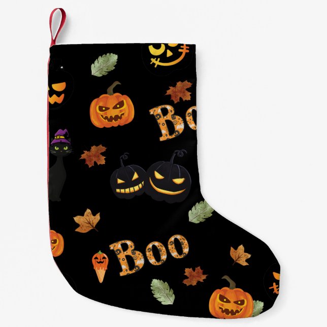 Cat Boo Halloween Liten Julstrumpa (Framsidan)