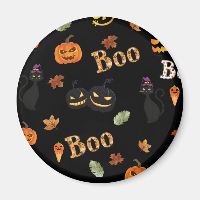 Cat Boo Halloween Magnet (Framsidan)