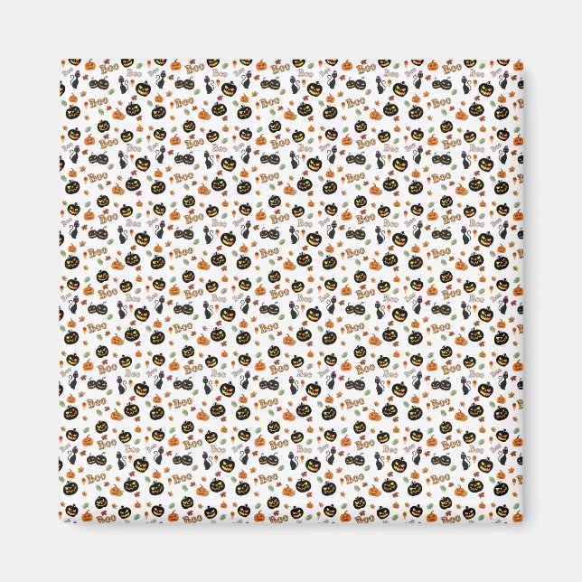 Cat Boo Halloween Magnet (Framsidan)