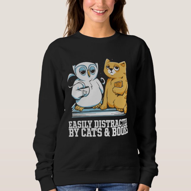 Cat books  Cat bookworm  Cat book T Shirt (Framsida)