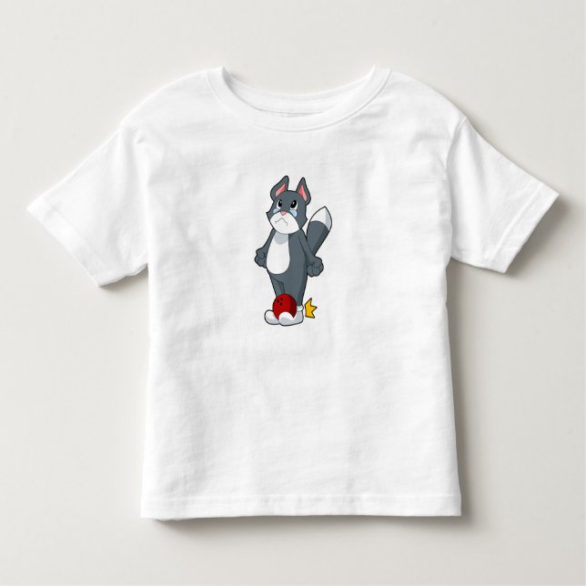 Cat Bowling Bowling ball T Shirt (Framsida)